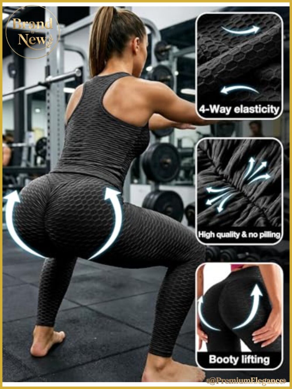 Women Butt Lifting Leggings High Waist 3D Anti Cellulite Scrunch Workout